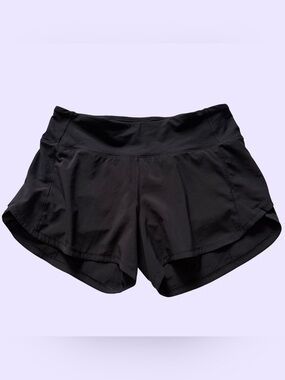 Lululemon Women Size 4 Speed Up Shorts 4" Inseam Swift Black Run Gym Lined